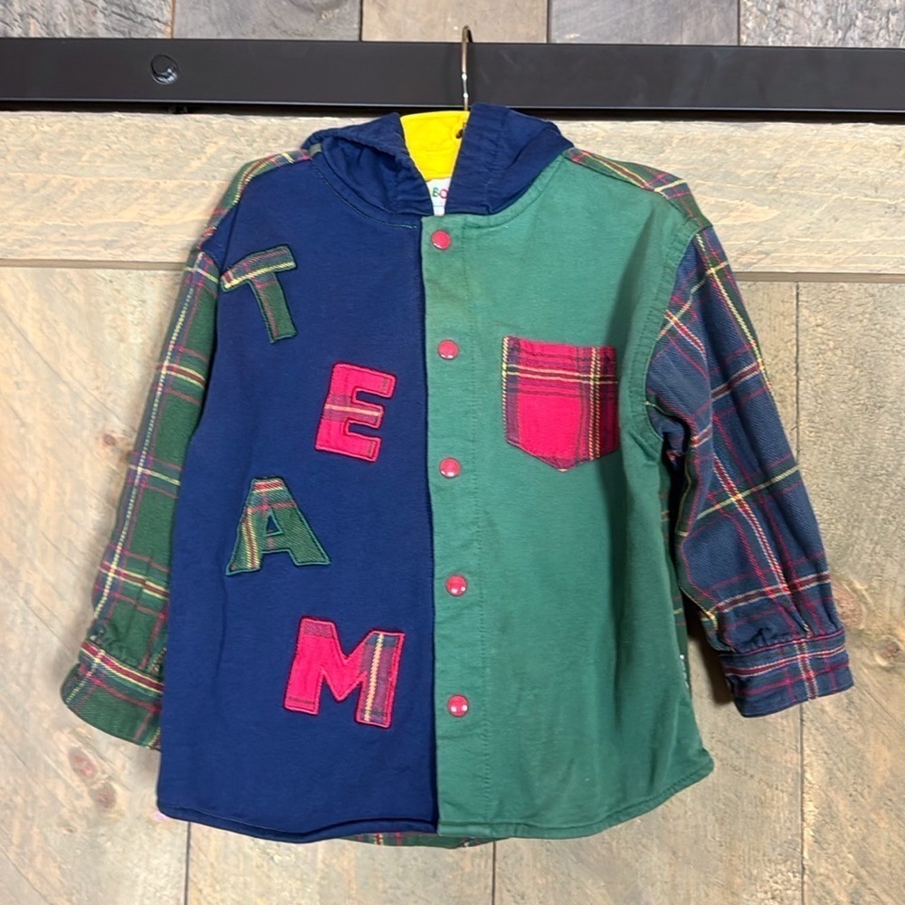 Vintage Gymboree TEAM shirt / jacket Size Small Rainbow logo tag